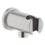 Casa si Gradina - Sanitare - Cazi si cabine de dus - Coloane si seturi de dus - Cot iesire Grohe 26658DC0, Rainshower, 1/2'' x 1/2'', suport para, mat, otel satinat - Infinity.ro