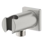 Casa si Gradina - Sanitare - Cazi si cabine de dus - Coloane si seturi de dus - Cot iesire Grohe 26659DC0, Rainshower, 1/2'' x 1/2'', suport para, mat, otel satinat - Infinity.ro