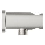 Casa si Gradina - Sanitare - Cazi si cabine de dus - Coloane si seturi de dus - Cot iesire Grohe 26658DC0, Rainshower, 1/2'' x 1/2'', suport para, mat, otel satinat - Infinity.ro