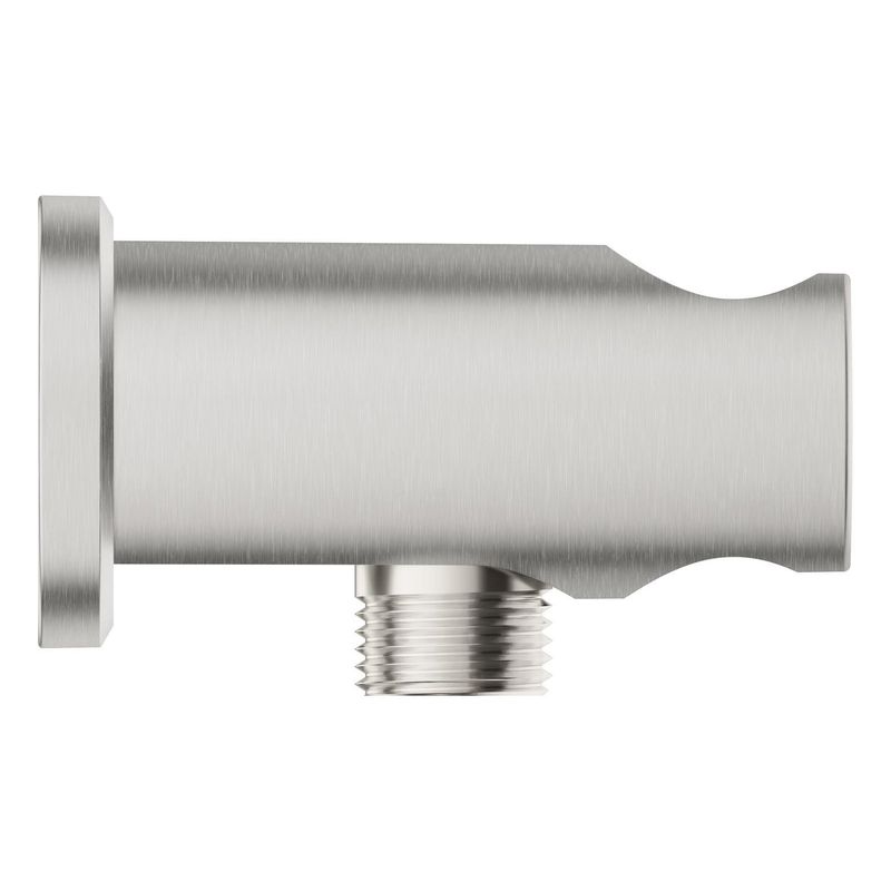 Casa si Gradina - Sanitare - Cazi si cabine de dus - Coloane si seturi de dus - Cot iesire Grohe 26658DC0, Rainshower, 1/2'' x 1/2'', suport para, mat, otel satinat - Infinity.ro