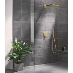 Casa si Gradina - Sanitare - Cazi si cabine de dus - Coloane si seturi de dus - Cot iesire Grohe 26370GL0, Euphoria Cube, 1/2'' x 1/2'', suport para, lucios, auriu - Infinity.ro