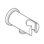 Casa si Gradina - Sanitare - Cazi si cabine de dus - Coloane si seturi de dus - Cot iesire Grohe 26658DC0, Rainshower, 1/2'' x 1/2'', suport para, mat, otel satinat - Infinity.ro