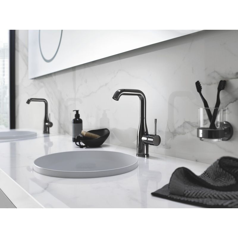 Casa si Gradina - Sanitare - Suporturi si accesorii baie - Suporturi baie - Suport Grohe 40369A01, Essentials, pahar sau savoniera, fixare ascunsa, lucios, grafit - Infinity.ro