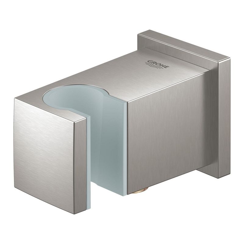 Casa si Gradina - Sanitare - Suporturi si accesorii baie - Suporturi baie - Cot iesie dus Grohe 26370DC0, Cube, 1/2'' x 1/2'', suport para, mat, otel satinat - Infinity.ro
