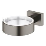 Casa si Gradina - Sanitare - Suporturi si accesorii baie - Suporturi baie - Suport Grohe 40508AL1, Essentials Cube, pentru pahar/savoniera, meta, mat, grafit - Infinity.ro