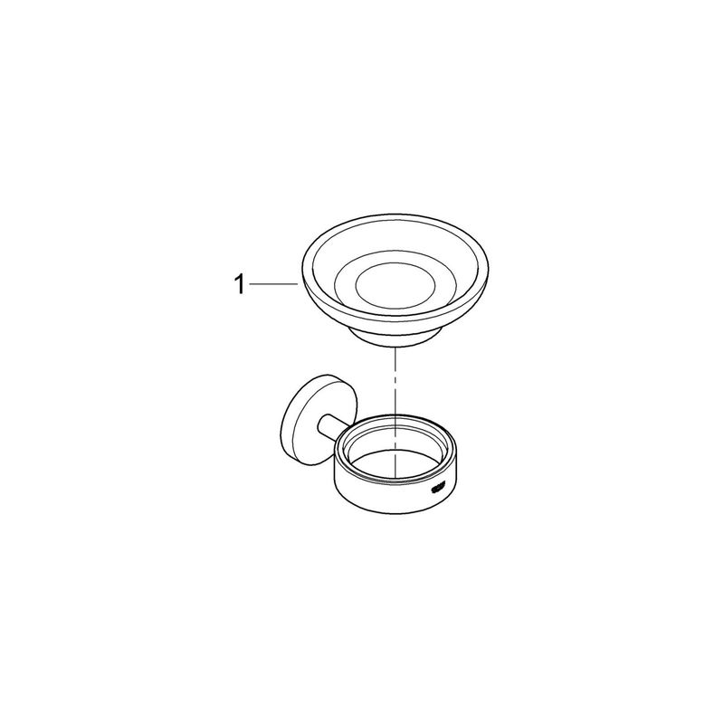 Casa si Gradina - Sanitare - Suporturi si accesorii baie - Suporturi baie - Suport sapun Grohe 41193DC0, Start, pe perete, metal/sticla, mat, otel satinat - Infinity.ro