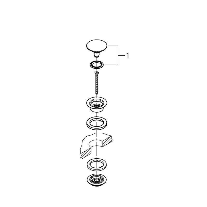 Casa si Gradina - Sanitare - Chiuveta bucatarie si accesorii - Accesorii chiuvete - Ventil lavoar Grohe 65807KS0, universal, push to open, metalic, mat, negru - Infinity.ro