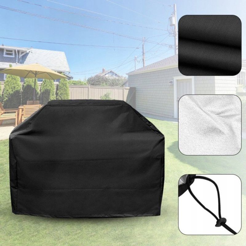 Casa si Gradina - Gradina si terasa - Gratare si accesorii - Accesorii gratare - Husa de protectie pentru gratar, tesatura oxford impermeabila, protectie UV, 145x61x117 cm, negru - Infinity.ro