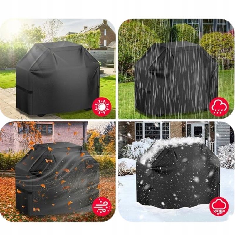 Casa si Gradina - Gradina si terasa - Gratare si accesorii - Accesorii gratare - Husa de protectie pentru gratar, tesatura oxford impermeabila, protectie UV, 145x61x117 cm, negru - Infinity.ro