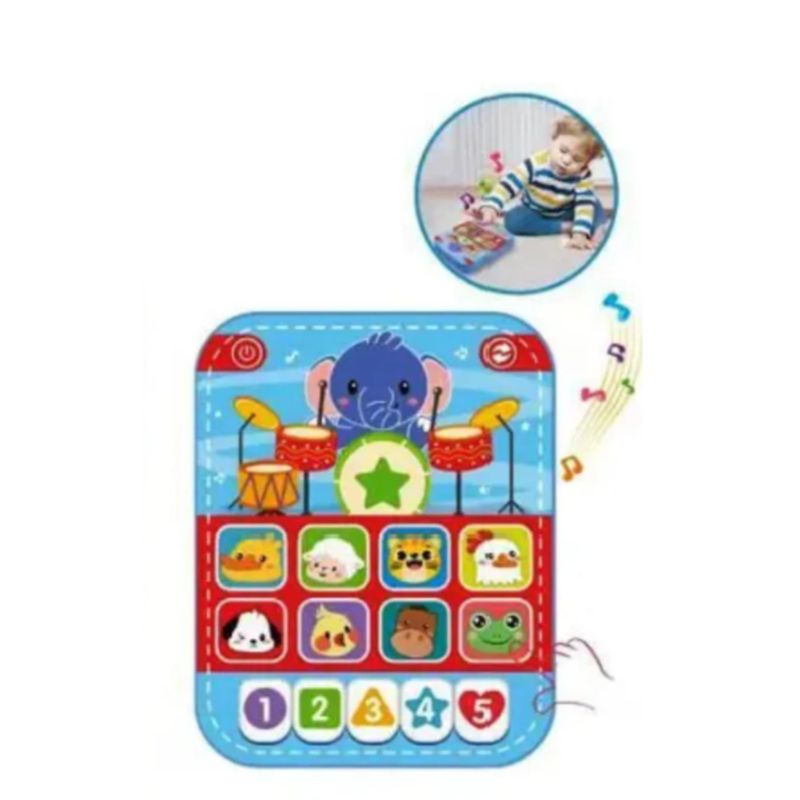Jucarii, Copii si Bebe - Jucarii si jocuri - Jucarii bebelusi - Jucarii interactive bebelusi - Interactive Sponge Toy for Babies, Animal Sounds and Melodies, Removable and Washable Textile Cover 9 Months+ - Infinity.ro