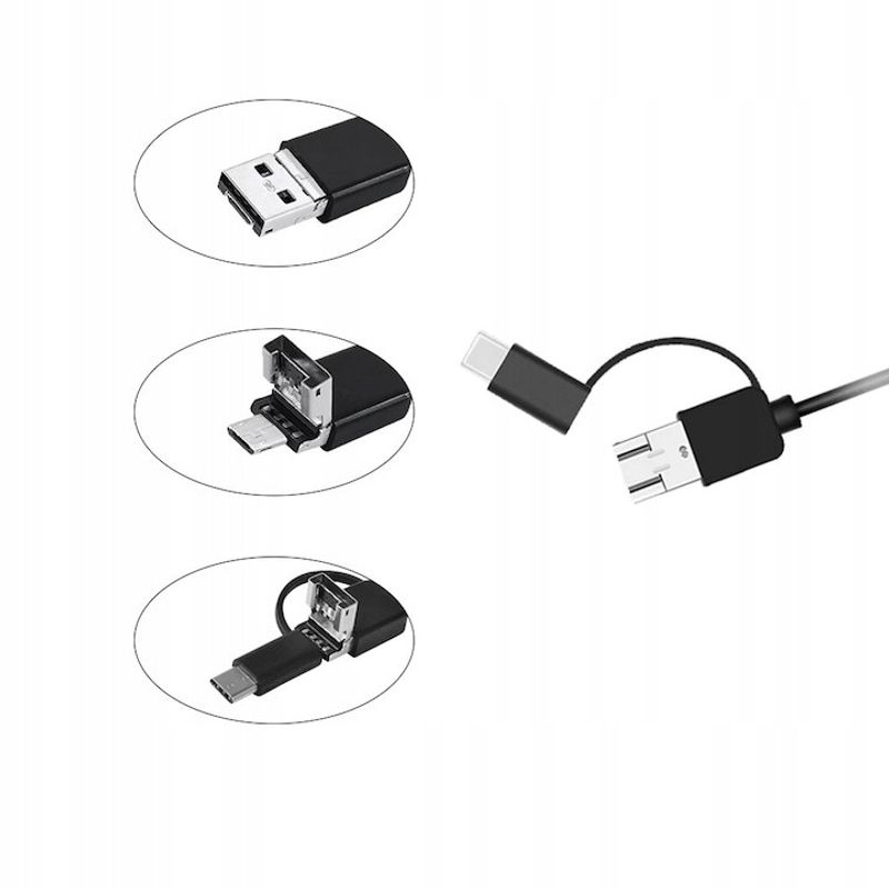 Auto si Moto - Reparatii si depanare - Scule auto - Scule si truse auto - Camera endoscopica MRG M-Y102, IP67, 5 m, 7 mm, USB-C, Android, 6 LED-uri - Infinity.ro