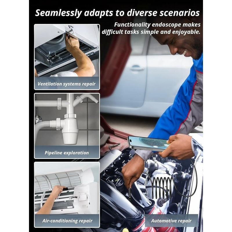 Auto si Moto - Reparatii si depanare - Scule auto - Scule si truse auto - Camera endoscopica MRG M-Y102, IP67, 5 m, 7 mm, USB-C, Android, 6 LED-uri - Infinity.ro