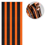 Casa si Gradina - Textile si covoare - Perdele si draperii - Perdele - Perdea decorativa Halloween cu franjuri, Negru si Portocaliu, 100x200cm - Infinity.ro
