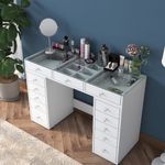 Casa si Gradina - Mobilier - Comode si corpuri - Masute de toaleta - Masa de machiaj, Hanah Home, pal melaminat, alb, 120x44.5x79.8 cm - Infinity.ro