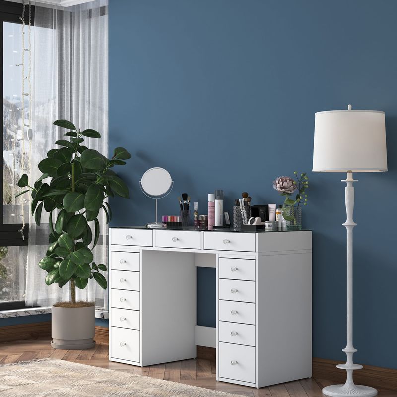 Casa si Gradina - Mobilier - Comode si corpuri - Masute de toaleta - Masa de machiaj, Hanah Home, pal melaminat, alb, 120x44.5x79.8 cm - Infinity.ro
