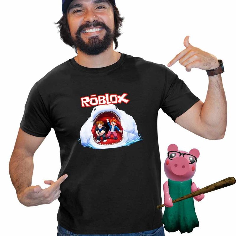 Fashion, accesorii si bijuterii - Barbati - Imbracaminte - Tricouri si bluze barbati - Tricou Barbati Fish it Pescar Roblox Sea Monster, negru, marime M - Infinity.ro