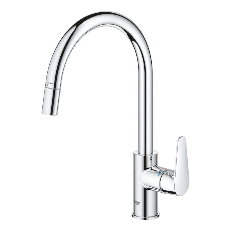 Casa si Gradina - Sanitare - Chiuveta bucatarie si accesorii - Baterii bucatarie - Baterie bucatarie Grohe 30547000, 0.8 bar, 357 mm, 215 mm, 1 orificii instalare, 1 sprayuri, 120 unghi pivotare, Crom - Infinity.ro