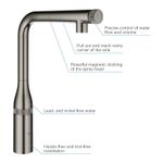 Casa si Gradina - Sanitare - Chiuveta bucatarie si accesorii - Baterii bucatarie - Baterie bucatarie Grohe 30444AL0, 1 bar, 366 mm, 199 mm, 1 orificii instalare, 1 sprayuri, 180 unghi pivotare, Grafit - Infinity.ro