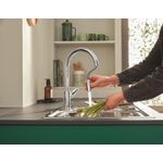 Casa si Gradina - Sanitare - Chiuveta bucatarie si accesorii - Baterii bucatarie - Baterie bucatarie Grohe 30547000, 0.8 bar, 357 mm, 215 mm, 1 orificii instalare, 1 sprayuri, 120 unghi pivotare, Crom - Infinity.ro