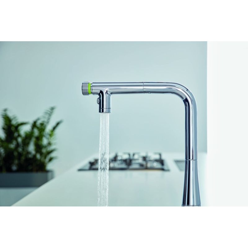 Casa si Gradina - Sanitare - Chiuveta bucatarie si accesorii - Baterii bucatarie - Baterie bucatarie Grohe 31886000, 1 bar, 376 mm, 200 mm, 1 orificii instalare, 2 sprayuri, 180 unghi pivotare, Crom - Infinity.ro