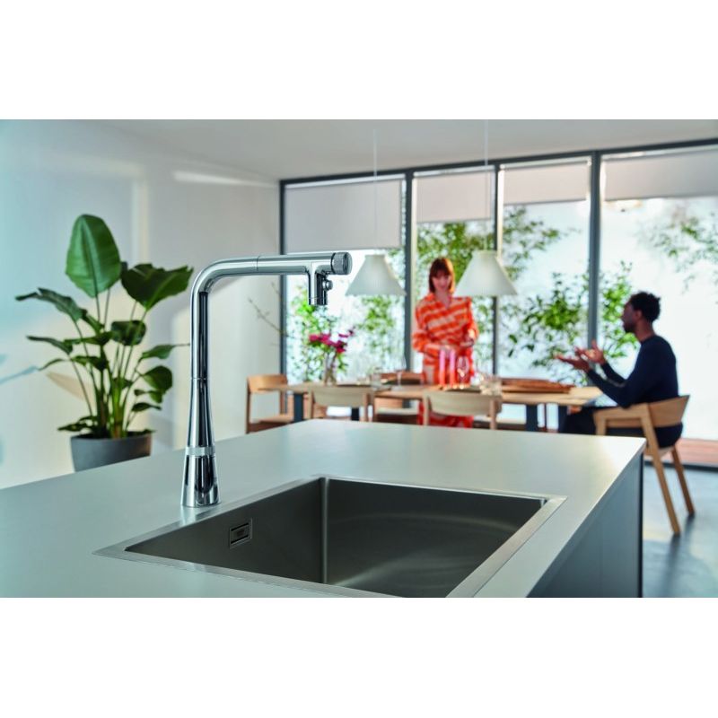 Casa si Gradina - Sanitare - Chiuveta bucatarie si accesorii - Baterii bucatarie - Baterie bucatarie Grohe 31886000, 1 bar, 376 mm, 200 mm, 1 orificii instalare, 2 sprayuri, 180 unghi pivotare, Crom - Infinity.ro