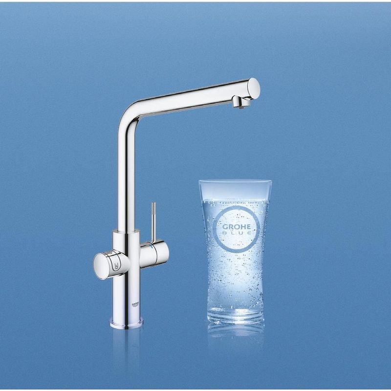 Casa si Gradina - Sanitare - Chiuveta bucatarie si accesorii - Baterii bucatarie - Baterie bucatarie Grohe 1010680001, 0.6 bar, 378 mm, 221 mm, 1 orificii instalare, 3 sprayuri, 150 unghi pivotare, Crom - Infinity.ro