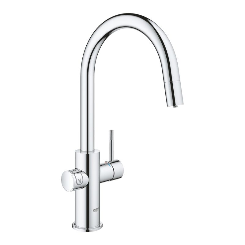 Casa si Gradina - Sanitare - Chiuveta bucatarie si accesorii - Baterii bucatarie - Baterie bucatarie Grohe 1010730001, 0.6 bar, 419 mm, 219 mm, 1 orificii instalare, 3 sprayuri, 150 unghi pivotare, Crom - Infinity.ro