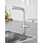 Casa si Gradina - Sanitare - Chiuveta bucatarie si accesorii - Baterii bucatarie - Baterie bucatarie Grohe 1010680001, 0.6 bar, 378 mm, 221 mm, 1 orificii instalare, 3 sprayuri, 150 unghi pivotare, Crom - Infinity.ro