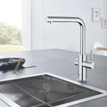 Casa si Gradina - Sanitare - Chiuveta bucatarie si accesorii - Baterii bucatarie - Baterie bucatarie Grohe 31927001, 1 bar, 378 mm, 221 mm, 1 orificii instalare, 3 sprayuri, 180 unghi pivotare, Crom - Infinity.ro