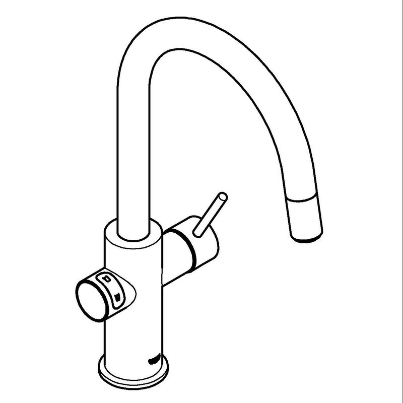 Casa si Gradina - Sanitare - Chiuveta bucatarie si accesorii - Baterii bucatarie - Baterie bucatarie Grohe 1010730001, 0.6 bar, 419 mm, 219 mm, 1 orificii instalare, 3 sprayuri, 150 unghi pivotare, Crom - Infinity.ro