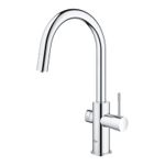 Casa si Gradina - Sanitare - Chiuveta bucatarie si accesorii - Baterii bucatarie - Baterie bucatarie Grohe 1010730001, 0.6 bar, 419 mm, 219 mm, 1 orificii instalare, 3 sprayuri, 150 unghi pivotare, Crom - Infinity.ro