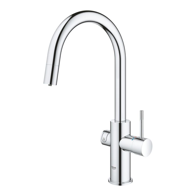 Casa si Gradina - Sanitare - Chiuveta bucatarie si accesorii - Baterii bucatarie - Baterie bucatarie Grohe 1010730001, 0.6 bar, 419 mm, 219 mm, 1 orificii instalare, 3 sprayuri, 150 unghi pivotare, Crom - Infinity.ro