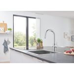 Casa si Gradina - Sanitare - Chiuveta bucatarie si accesorii - Baterii bucatarie - Baterie bucatarie Grohe 1010730001, 0.6 bar, 419 mm, 219 mm, 1 orificii instalare, 3 sprayuri, 150 unghi pivotare, Crom - Infinity.ro