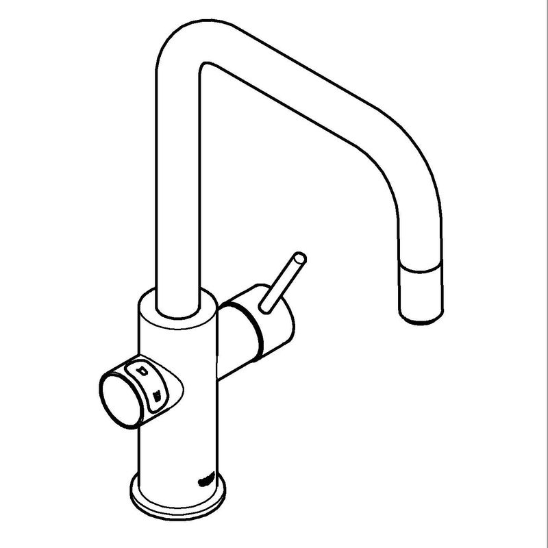 Casa si Gradina - Sanitare - Chiuveta bucatarie si accesorii - Baterii bucatarie - Baterie bucatarie Grohe 1010740001, 0.6 bar, 393 mm, 224 mm, 1 orificii instalare, 3 sprayuri, 160 unghi pivotare, Crom - Infinity.ro