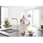 Casa si Gradina - Sanitare - Chiuveta bucatarie si accesorii - Baterii bucatarie - Baterie bucatarie Grohe 1010680001, 0.6 bar, 378 mm, 221 mm, 1 orificii instalare, 3 sprayuri, 150 unghi pivotare, Crom - Infinity.ro