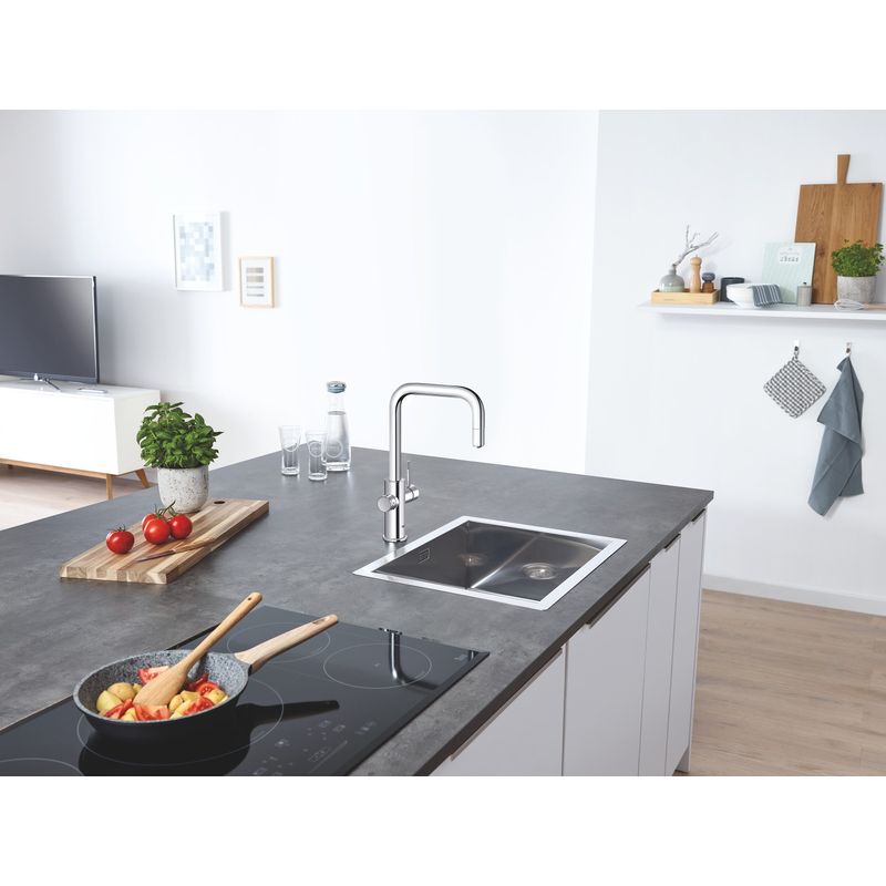 Casa si Gradina - Sanitare - Chiuveta bucatarie si accesorii - Baterii bucatarie - Baterie bucatarie Grohe 1010740001, 0.6 bar, 393 mm, 224 mm, 1 orificii instalare, 3 sprayuri, 160 unghi pivotare, Crom - Infinity.ro