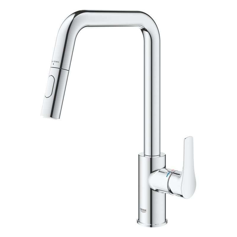 Casa si Gradina - Sanitare - Chiuveta bucatarie si accesorii - Baterii bucatarie - Baterie bucatarie Grohe 30619000, 1 bar, 362 mm, 221 mm, 1 orificii instalare, 2 sprayuri, 180 unghi pivotare, Crom - Infinity.ro