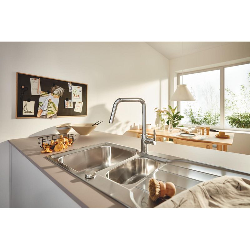 Casa si Gradina - Sanitare - Chiuveta bucatarie si accesorii - Baterii bucatarie - Baterie bucatarie Grohe 30619000, 1 bar, 362 mm, 221 mm, 1 orificii instalare, 2 sprayuri, 180 unghi pivotare, Crom - Infinity.ro