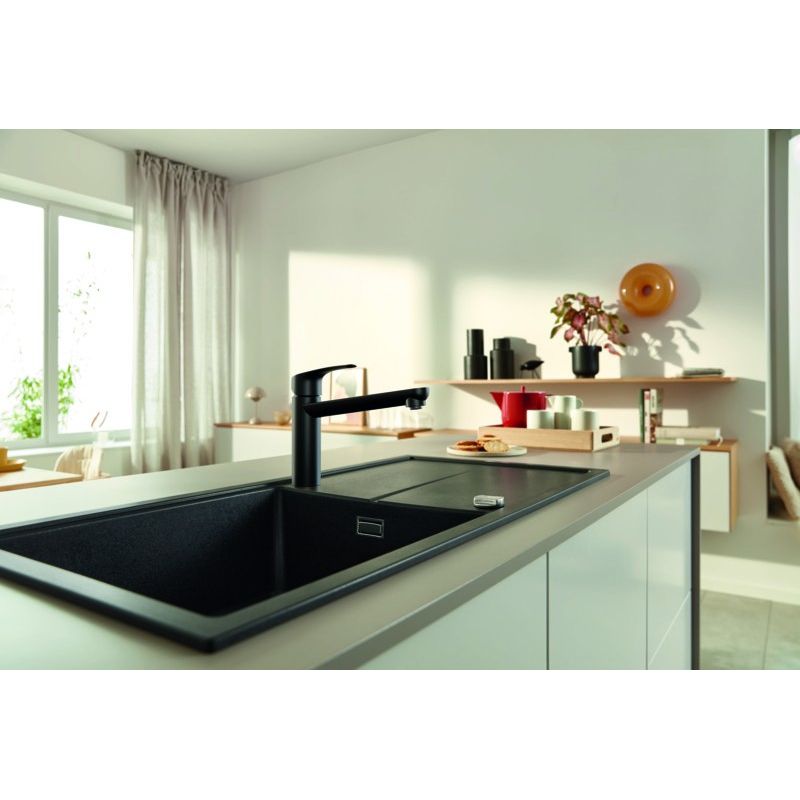 Casa si Gradina - Sanitare - Chiuveta bucatarie si accesorii - Baterii bucatarie - Baterie bucatarie Grohe 304632430, 1 bar, 202 mm, 222 mm, 1 orificii instalare, 1 sprayuri, 360 unghi pivotare, Negru - Infinity.ro
