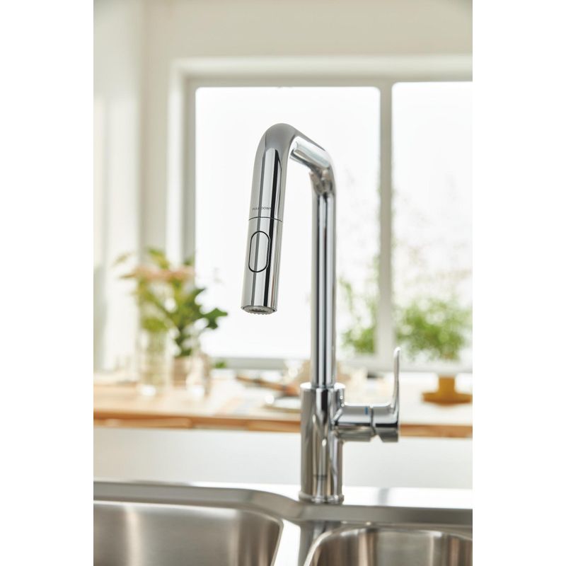 Casa si Gradina - Sanitare - Chiuveta bucatarie si accesorii - Baterii bucatarie - Baterie bucatarie Grohe 30619000, 1 bar, 362 mm, 221 mm, 1 orificii instalare, 2 sprayuri, 180 unghi pivotare, Crom - Infinity.ro