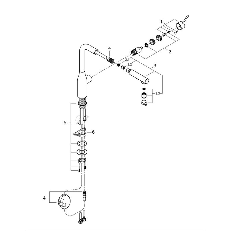 Casa si Gradina - Sanitare - Chiuveta bucatarie si accesorii - Baterii bucatarie - Baterie bucatarie Grohe 30504000, 1 bar, 348 mm, 204 mm, 1 orificii instalare, 2 sprayuri, 180 unghi pivotare, Crom - Infinity.ro