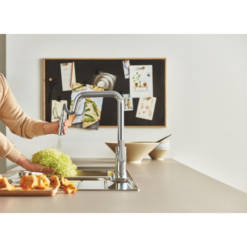Casa si Gradina - Sanitare - Chiuveta bucatarie si accesorii - Baterii bucatarie - Baterie bucatarie Grohe 30619000, 1 bar, 362 mm, 221 mm, 1 orificii instalare, 2 sprayuri, 180 unghi pivotare, Crom - Infinity.ro
