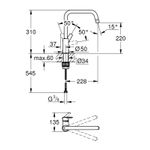Casa si Gradina - Sanitare - Chiuveta bucatarie si accesorii - Baterii bucatarie - Baterie bucatarie Grohe 304702430, 1 bar, 310 mm, 228 mm, 1 orificii instalare, 1 sprayuri, 180 unghi pivotare, Negru - Infinity.ro