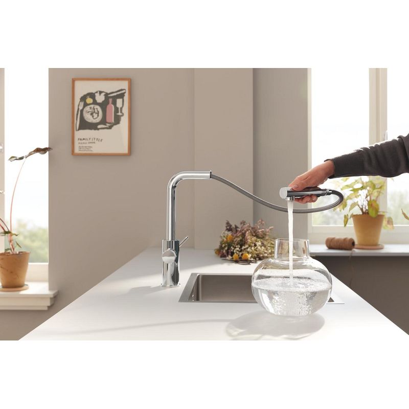 Casa si Gradina - Sanitare - Chiuveta bucatarie si accesorii - Baterii bucatarie - Baterie bucatarie Grohe 30590000, 1 bar, 367 mm, 223 mm, 1 orificii instalare, 2 sprayuri, 180 unghi pivotare, Crom - Infinity.ro
