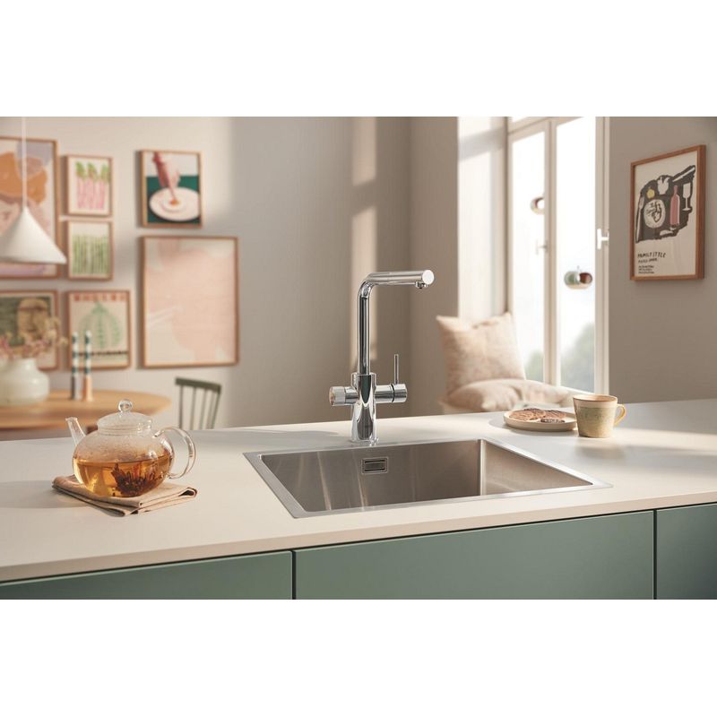 Casa si Gradina - Sanitare - Chiuveta bucatarie si accesorii - Baterii bucatarie - Baterie bucatarie Grohe 30590000, 1 bar, 367 mm, 223 mm, 1 orificii instalare, 2 sprayuri, 180 unghi pivotare, Crom - Infinity.ro