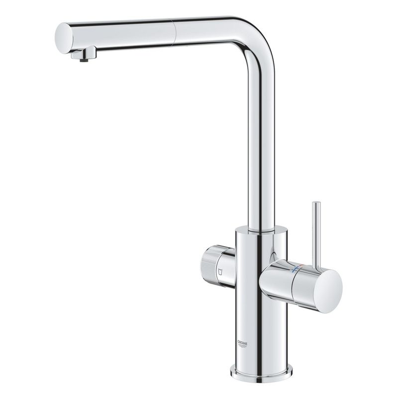 Casa si Gradina - Sanitare - Chiuveta bucatarie si accesorii - Baterii bucatarie - Baterie bucatarie Grohe 30590000, 1 bar, 367 mm, 223 mm, 1 orificii instalare, 2 sprayuri, 180 unghi pivotare, Crom - Infinity.ro