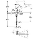 Casa si Gradina - Sanitare - Chiuveta bucatarie si accesorii - Baterii bucatarie - Baterie bucatarie Grohe 1012420000, 0.6 bar, 310 mm, 228 mm, 1 orificii instalare, 1 sprayuri, 150 unghi pivotare, Crom - Infinity.ro