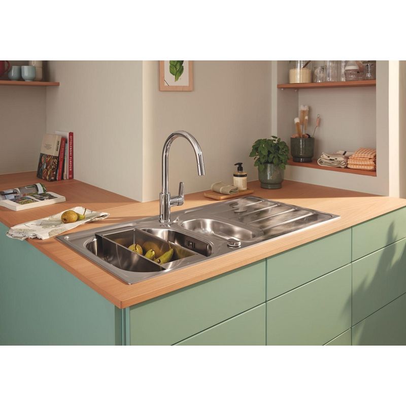 Casa si Gradina - Sanitare - Chiuveta bucatarie si accesorii - Baterii bucatarie - Baterie bucatarie Grohe 30550000, 1 bar, 357 mm, 215 mm, 1 orificii instalare, 1 sprayuri, 180 unghi pivotare, Crom - Infinity.ro