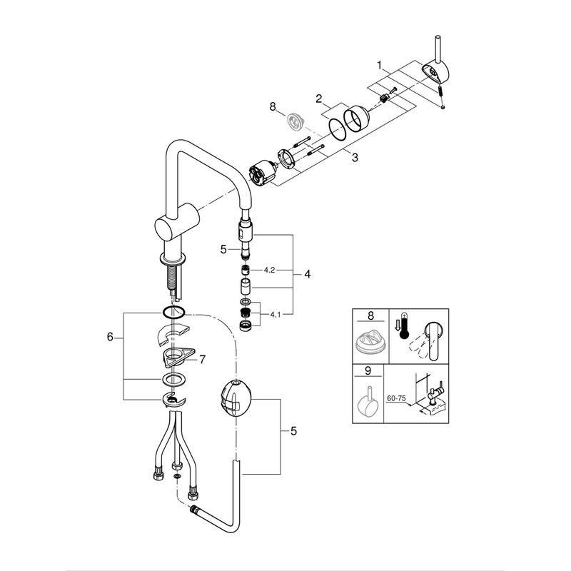 Casa si Gradina - Sanitare - Chiuveta bucatarie si accesorii - Baterii bucatarie - Baterie bucatarie Grohe 30435000, 1 bar, 328 mm, 223 mm, 1 orificii instalare, 1 sprayuri, 180 unghi pivotare, Crom - Infinity.ro