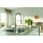 Casa si Gradina - Sanitare - Chiuveta bucatarie si accesorii - Baterii bucatarie - Baterie bucatarie Grohe 30614000, 1 bar, 455 mm, 236 mm, 1 orificii instalare, 2 sprayuri, 360 unghi pivotare, Crom - Infinity.ro
